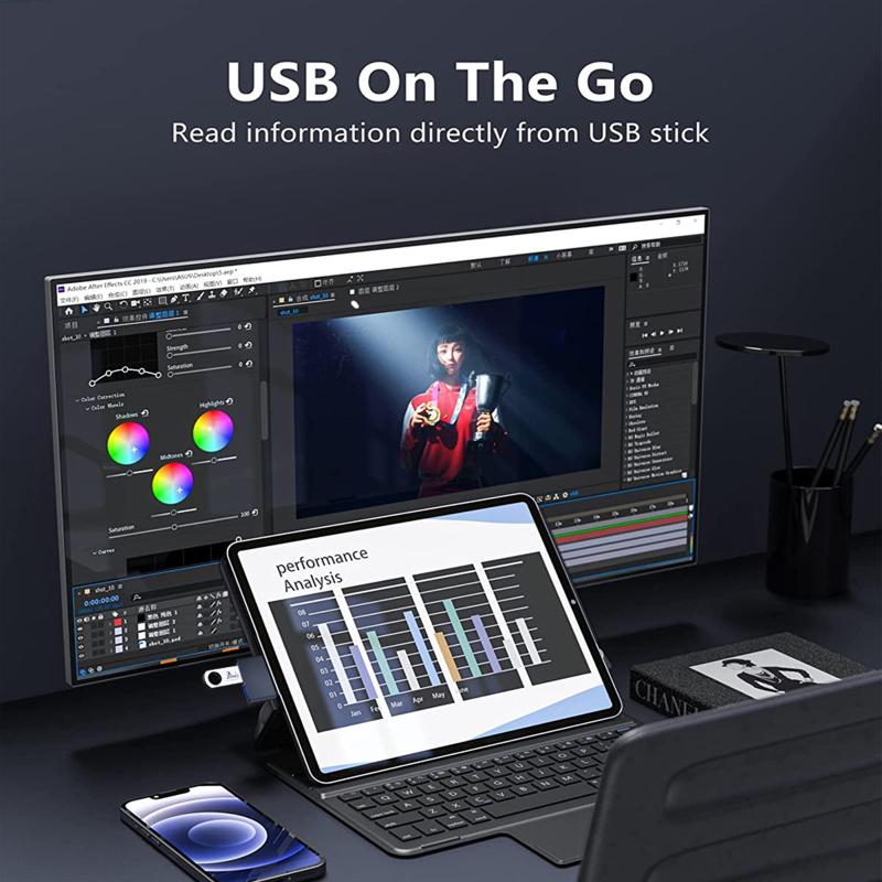 2-in-1 Hub Adapter Usb3.0 5gbps Type C To Dual Usb3.0 Hub Connector Device With High-speed Data