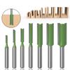 1/7pcs 6mm 1/4inch Shank Single Double Flute Straight Bit Milling Cutter for Wood Tungsten Carbide Router Bit Woodwork Tool