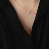 Silver Gold Plated Necklace Versatile Single Sparkling Zircon Clavicle Chain for Women Wedding Jewelry