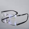 Anti Blue Reading Glasses Men Retro Metal Frame Square Presbyopic Glasses for Business