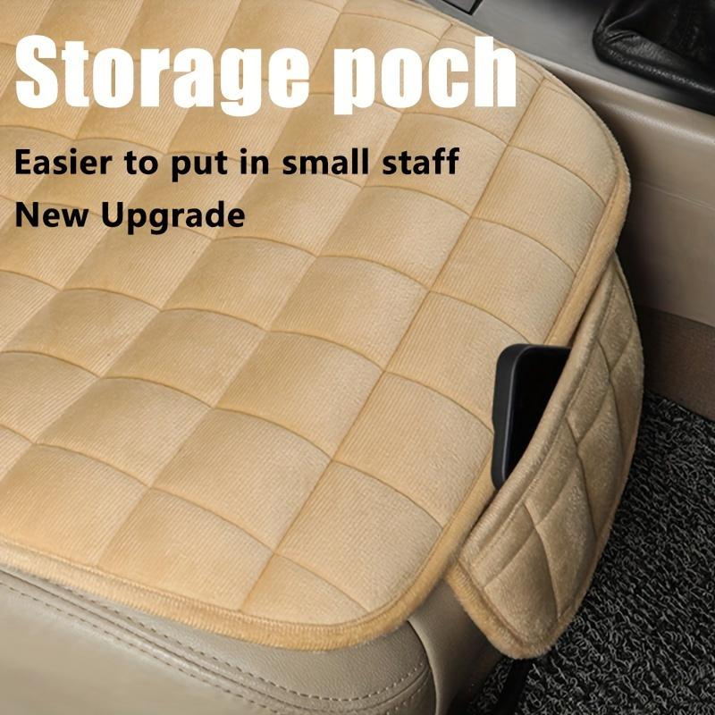 1pc Car seat cushion, anti slip rubber bottom and storage bag, driver's seat rear seat cushion, universal car seat cushion