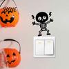 Bedroom Wall Sticker Electric Shock Skeleton Switch Sticker Cartoon Decoration Removable Self Adhesive Light Decal for Living Room Easy Apply