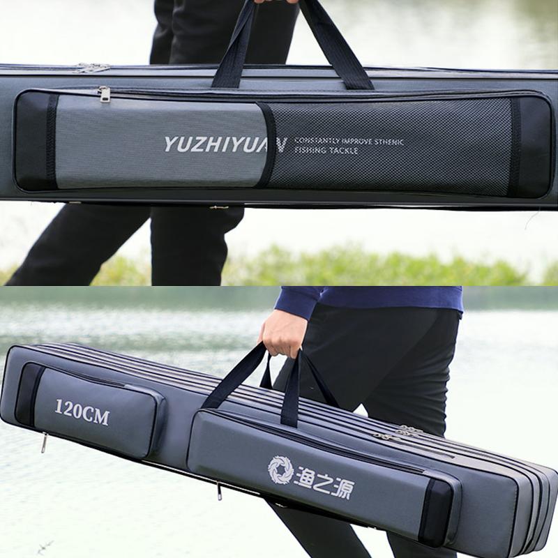 Unfolding Fishing Bag 80-130cm Not Foldable Oxford Fishing Rod Bags for Pole Reel Lure Box Travel Fishing Tackle Storage Case 260319