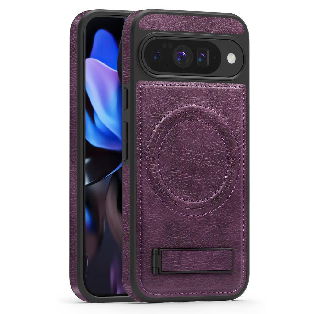 Für Google Pixel 10 Pro/Pixel 10 Hülle Kompatibel mit MagSafe Ständer Leder Handy Rückseite