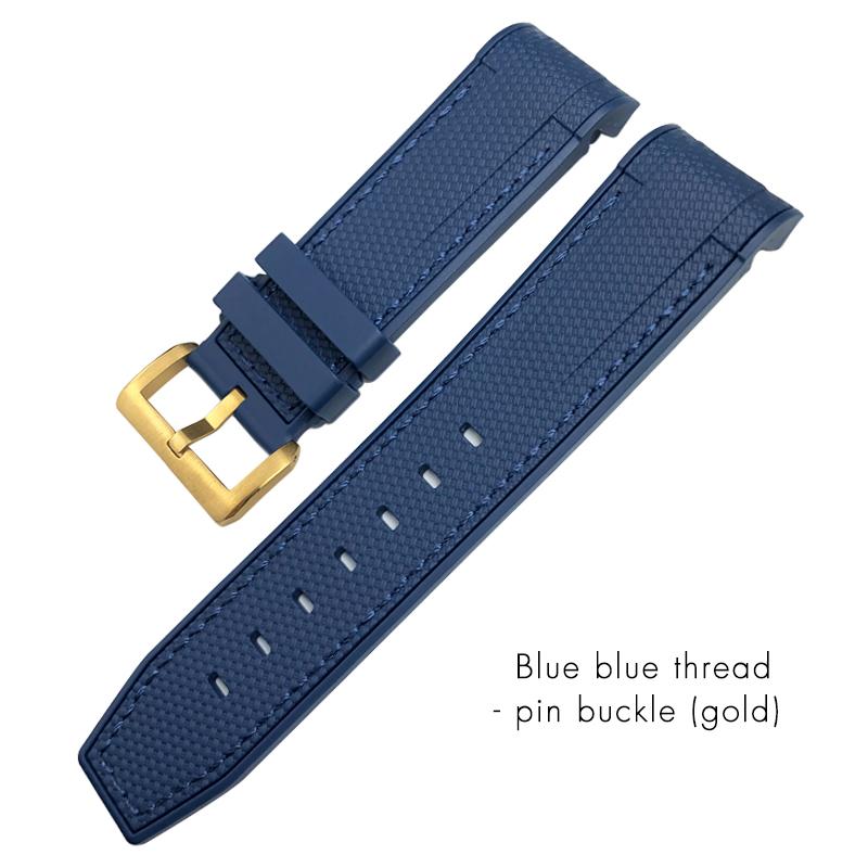 

22mm 23mm Curved End Rubber Silicone Watchband Fit for Tudor Black Bay 41mm GMT Pelagos Bronze Two Tone Watch Strap 23mm