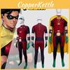 Robin Jumpsuit Superhero With Eye Patch Cloak For Halloween Cosplay And Party