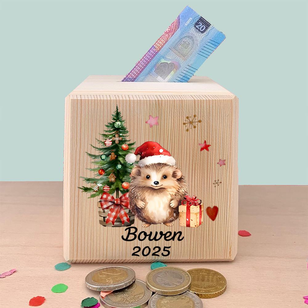 Personalizowana Świąteczna Atmosfera Skarbonka, Dekoracja Pokoju, Idealny Prezent Świąteczny, Ucz Oszczędzania w Stylu!