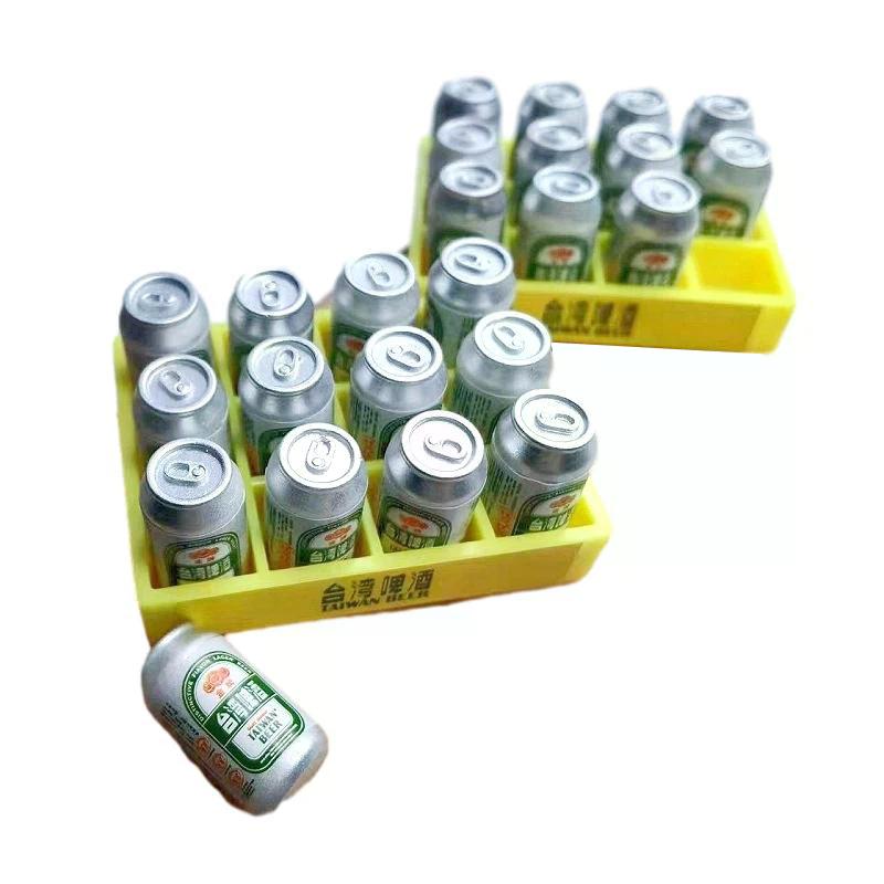 1set Dollhouse Miniature Model Beer Can Mini Drink Bottle Box Kitchen Decor Toy Doll House Accessories 1:6 W/box
