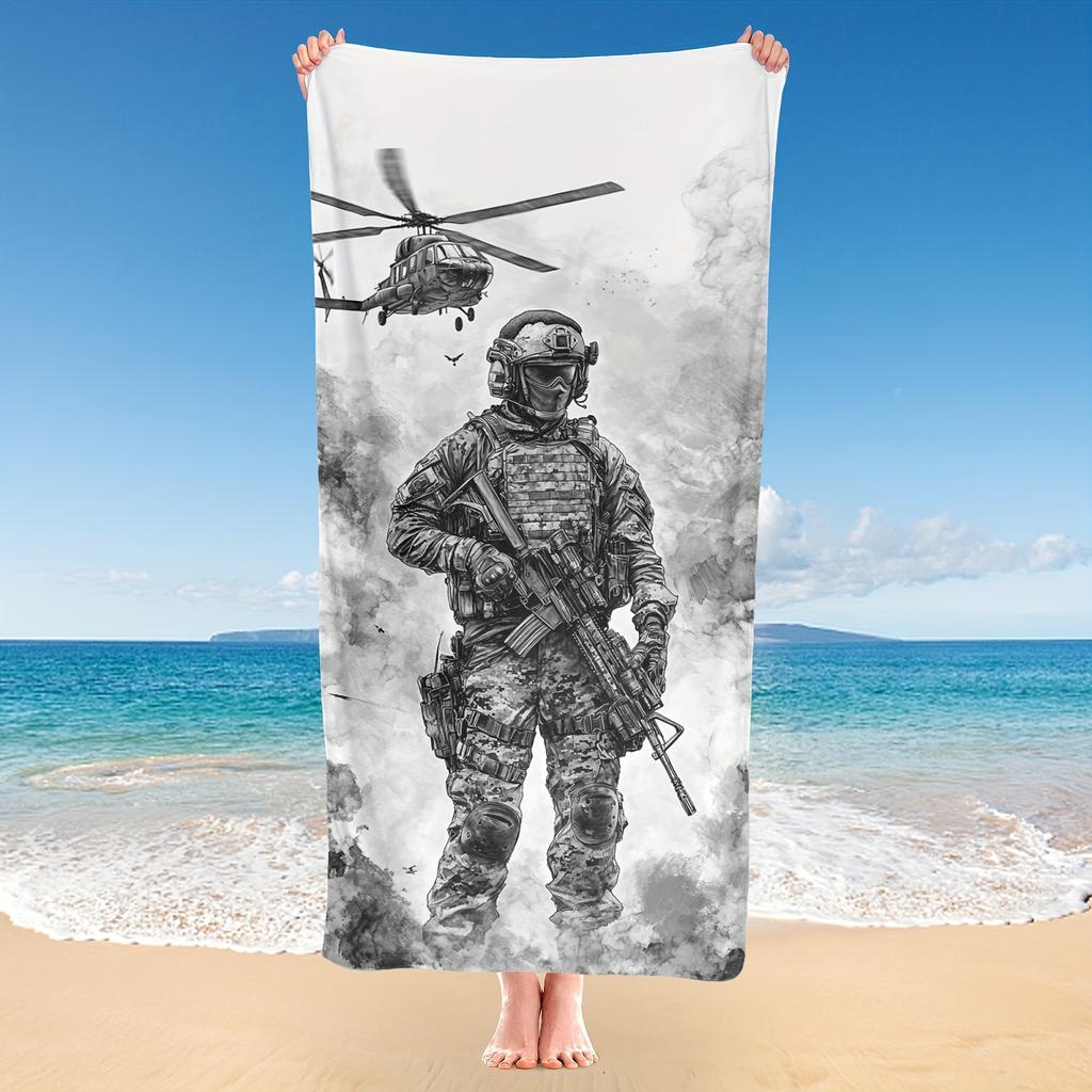 Militärpersonal Kampfhubschrauber Mikrofaserhandtuch, Schnelltrocknend für Strand Fitness Yoga Camping