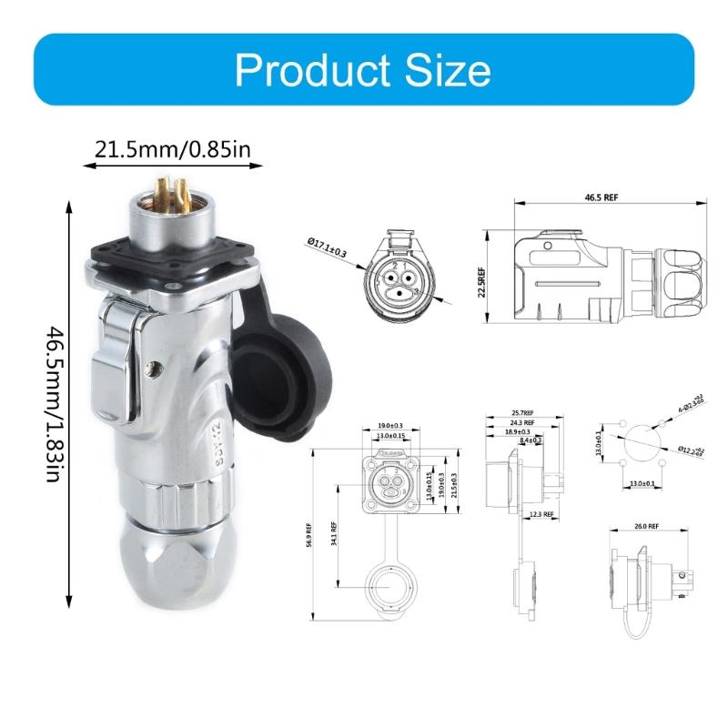 LP12 with LP13 Socket Fast Screw Locking Aviation Connectors For Industrial LED Lights Multiple Functional