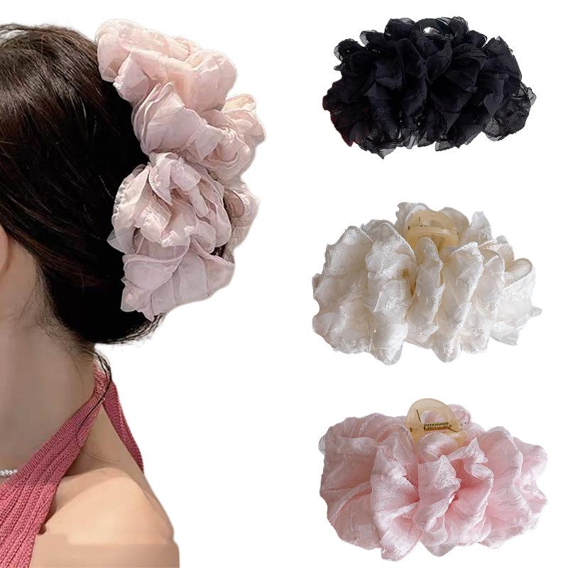 

Floating Flowers & Clear Moon Large White Bow Hair Clip – Gentle Fairy-Style Volume Enhancer чёрный