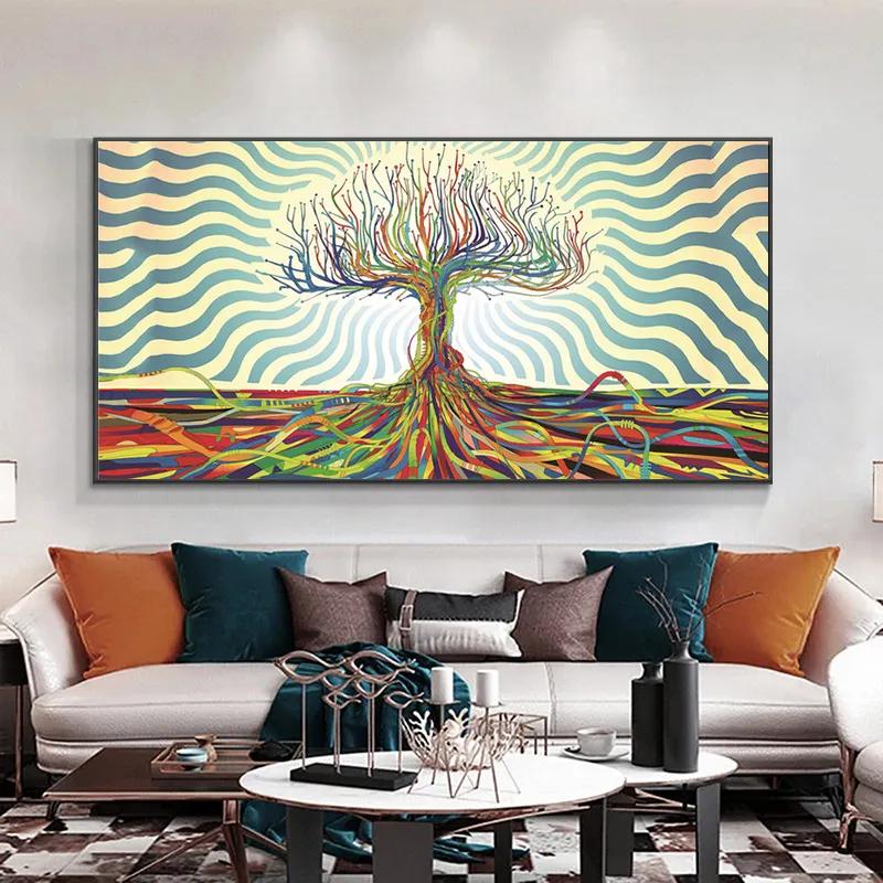 

Colorful Tree Canvas Painting Abstract Painting Poster Modern Wall Art Printed Picture For Living Room Home Decoration
