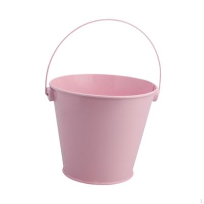 Metal Bucket with Handle Flower Pot Beach Sand Pail Kids Cleaning Water Little Housekeeping
