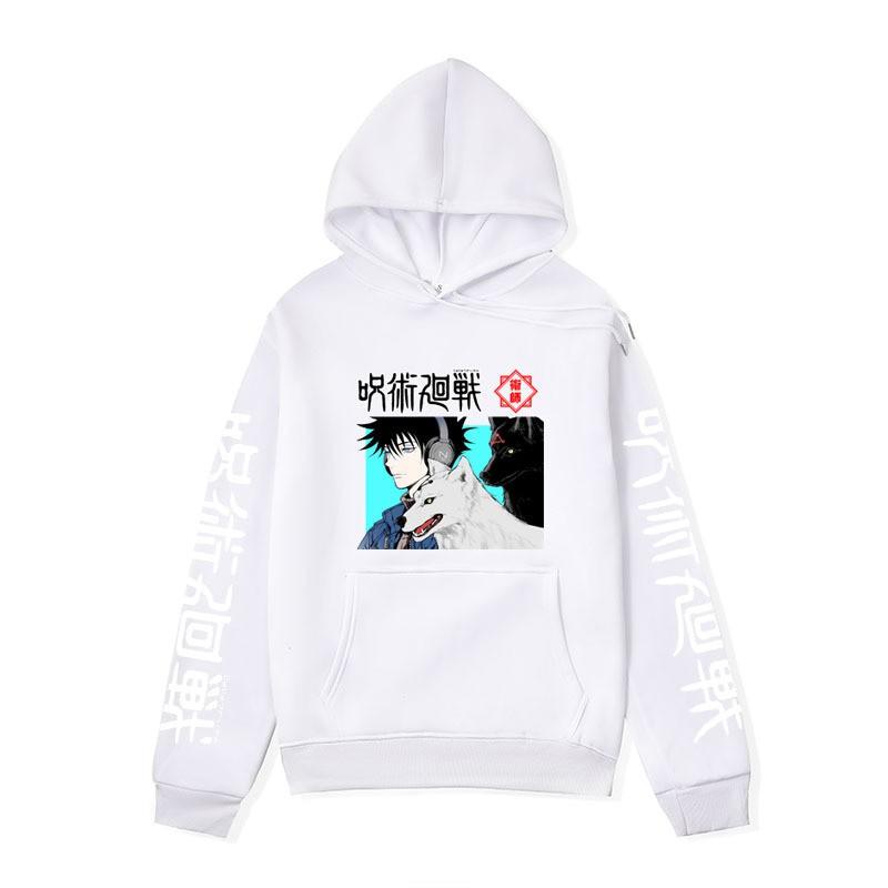 Oversized Anime Hoodie Men Printed Jujutsu Kaisen Streetwear Casual Long Sleeve Sweatshirt