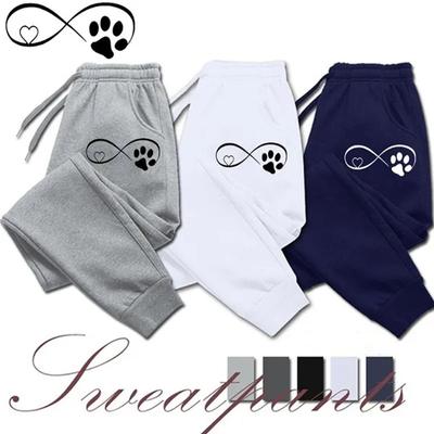 Nova moda impressa calças compridas calças esportivas femininas soltas de lã cor sólida calças compridas calças de jogging ao ar livre