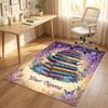 Fantasy Magic Theme Crystal Velvet Rug Personalized Custom Name Text Soft Floor Mat Home Decor