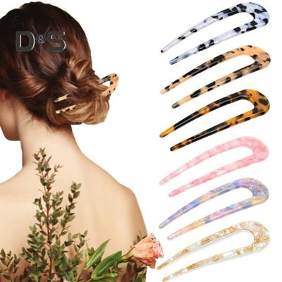 Updo Hair Stick U-Shaped Acrylic Bun Hairpin Acrylic Secure Fixation Hair Stick Women Hair Styling Tool