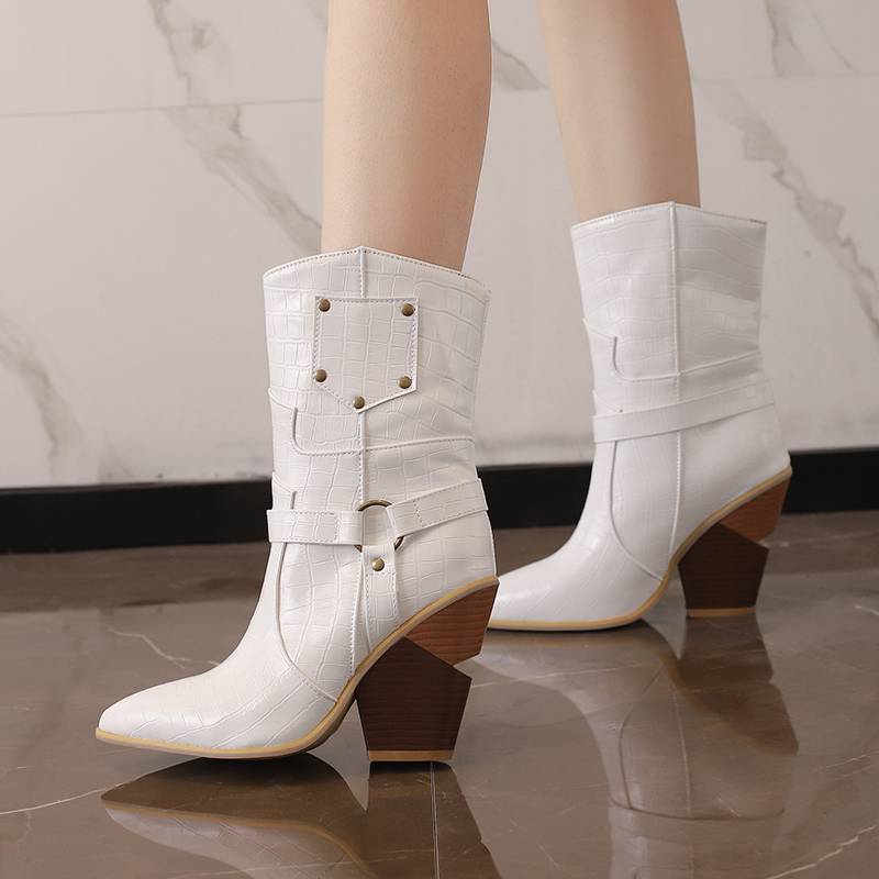 

Krazing Pot полиуретановые туфли осень-зима 47 размер 48 супер размер танкетка острый носок модные ботильоны 45 белый