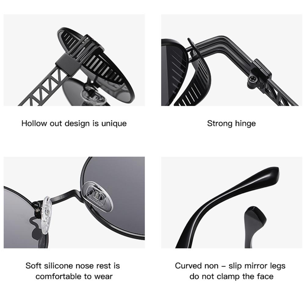 Vintage Punk Style Sunglasses Retro Round Metal Frame Sun Glasses Men Fashion Glasses
