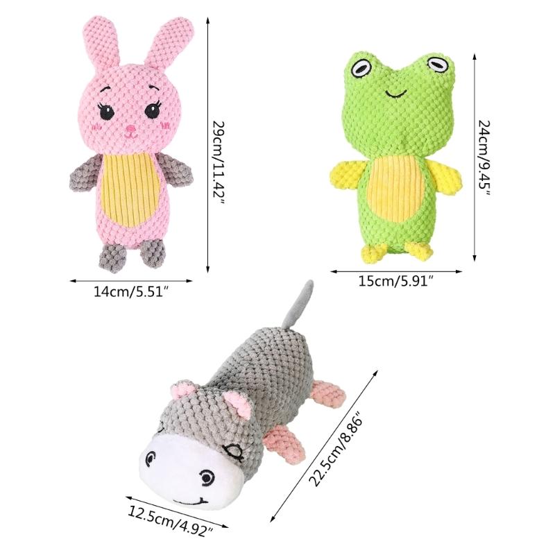 Lovely Rabbit Toy Squeak Stuffed Animal Rabbit Sound Maker for Fun Indoor Dogs Chewing Training Toy Animal Theme