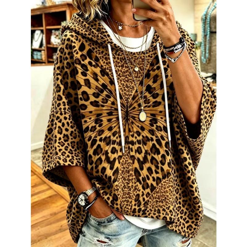 Damen Kapuzenpullover in Übergröße, Elegantes Bequemes Einfaches Muster Print, Modisch und Vielseitig