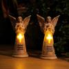 Statui Înger Grădină Rășini Decorațiuni Exterioare, Figurine Îngeri Solare Luminoase pentru Decorațiuni Grădină Curte Artă Cadou Comemorativ