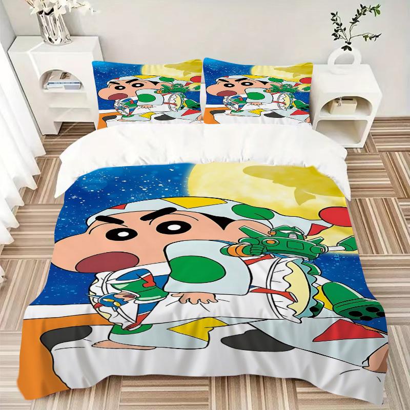 3pcs Crayon Shin-chan Duvet Cover Set - Soft & Breathable Bedding, Includes 1 Duvet Cover and 1/2 Pillowcases (No Insert) yy251107185