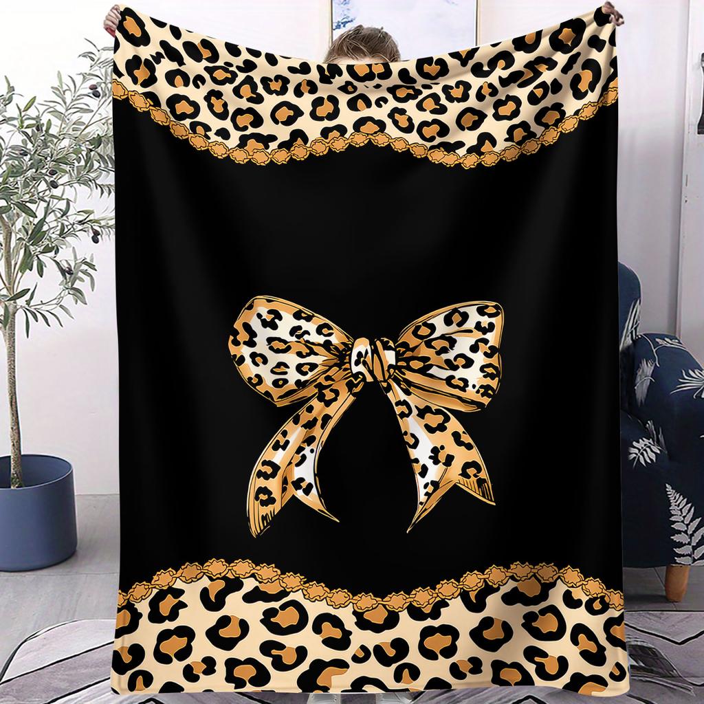 Pastel Bow & Heart Air Conditioning Blanket Cute Pattern Nap Blanket for Bedroom & Living Room Cozy Girl's Room Decor Blanket