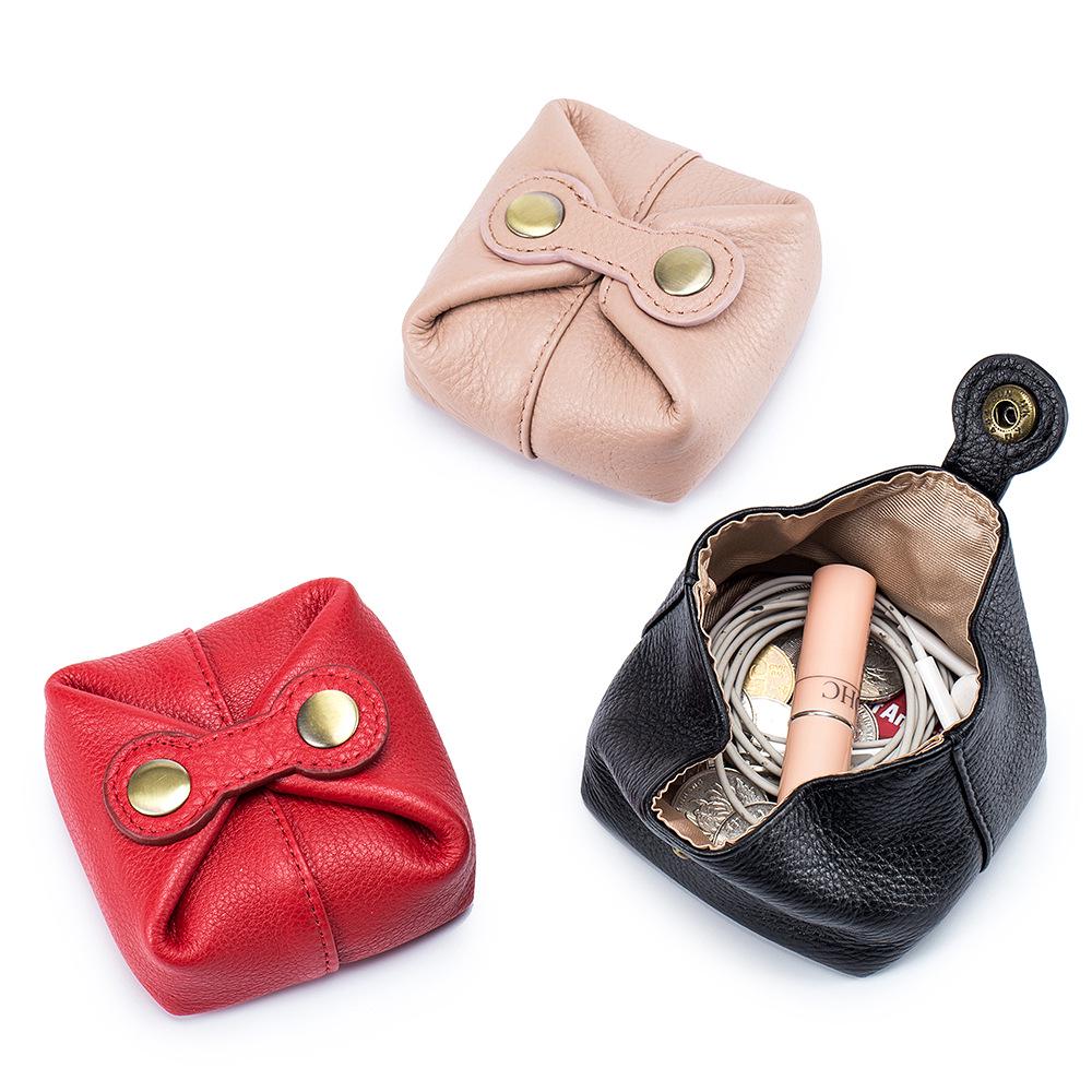 Mini Cowhide Coin and Key Purse - Cute Japanese/Korean Style Lipstick & Earphone Storage Bag.