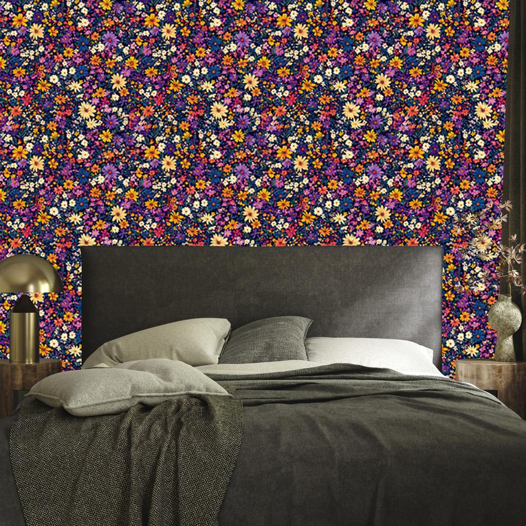 Wild Flowers Wallpaper Pomegranate and Plum for Living Room and Bedroom 50x1000