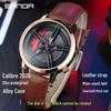 Sanda Trendy Men's Hollow Dial Wheel Watch - Waterproof, Student Style, Douyin Inspired