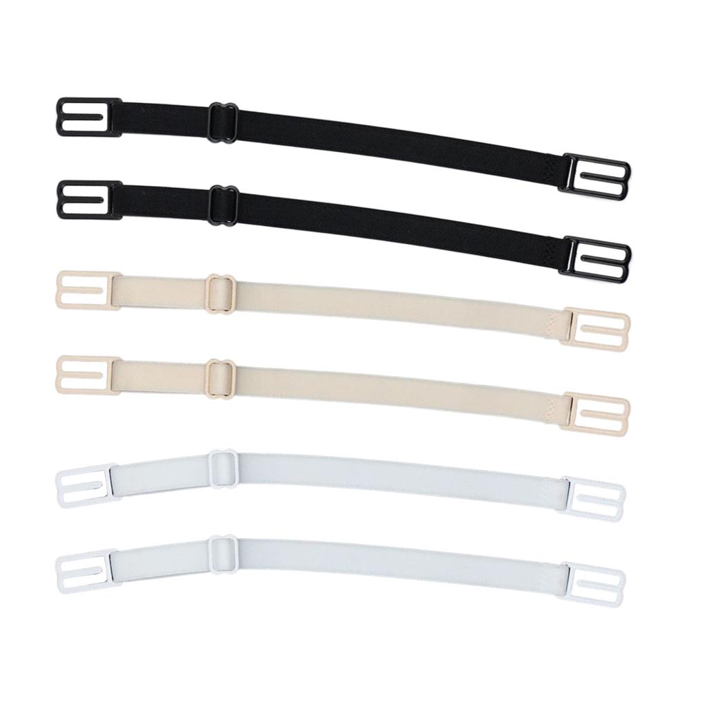 6 Pieces Women Bra Strap Holder Replacement Solid Color Adjustable Flexible Elastic Sport Ladies Straps Clip Accessories