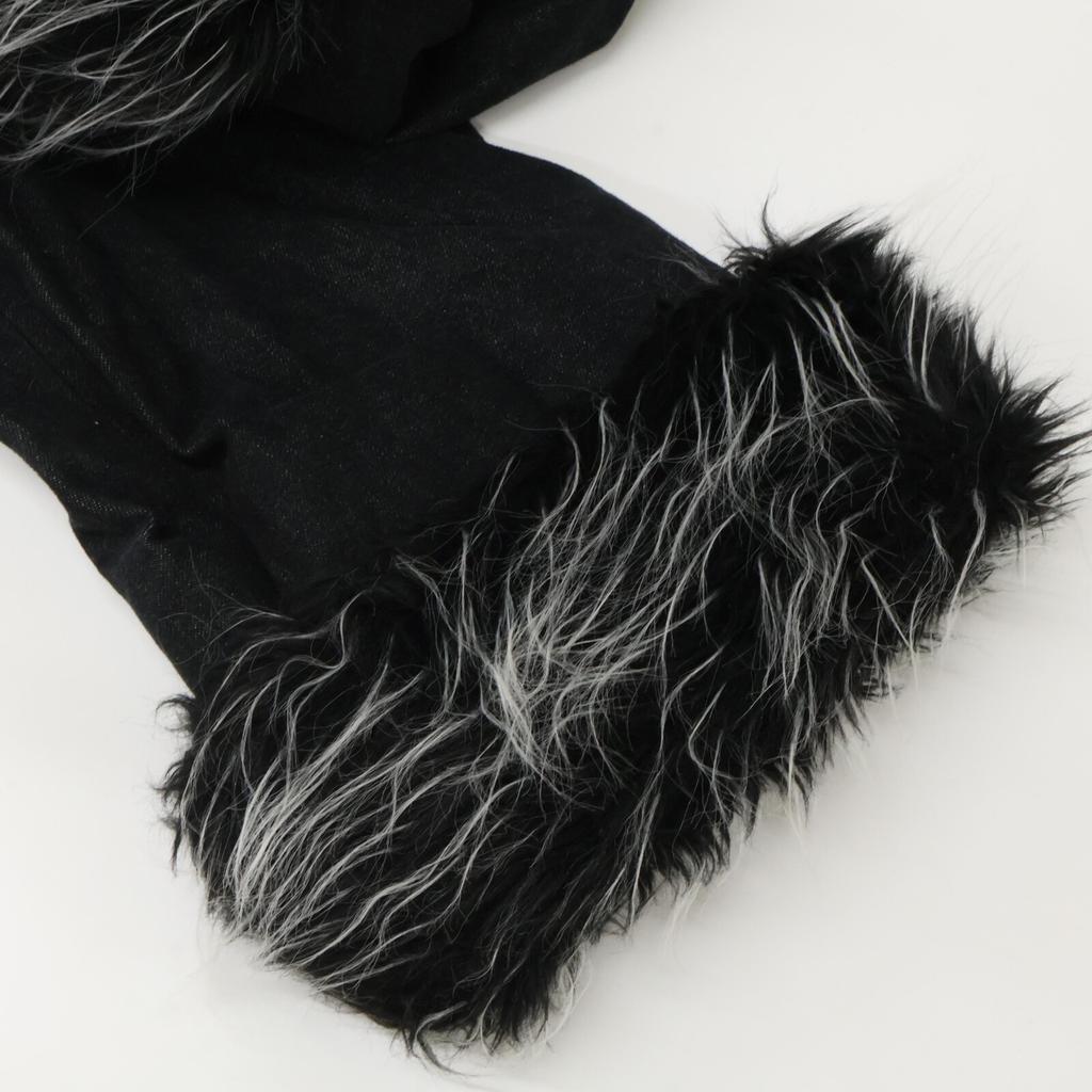 Chanel [Domestic Regular] 02A P20193 Fur Denim Coat 36 blackUsed