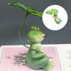 Weather Resistant Frogs Garden Statue With Umbrella Resin Statue Decoration For Yard Aquariums Landscape Props