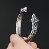 Klassisches Tier Wikinger Doppel-Tigerkopf Verstellbares 316L Edelstahl Herrenarmband Mode Amulett Schmuck Geschenke