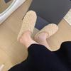 Dongdaemun Fashion Lamb Wool Bag Head Wool Slippers Women's Autumn and Winter Wear 2025 New One-pedal Cotton Slippers