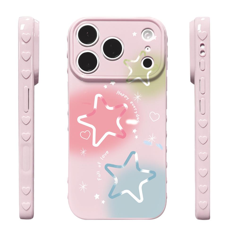 Geleidelijke verandering pentagram voor Apple 16/17PM valbestendige nieuwe 17/16PRO creatieve iPhone15 mobiele telefoonhoes