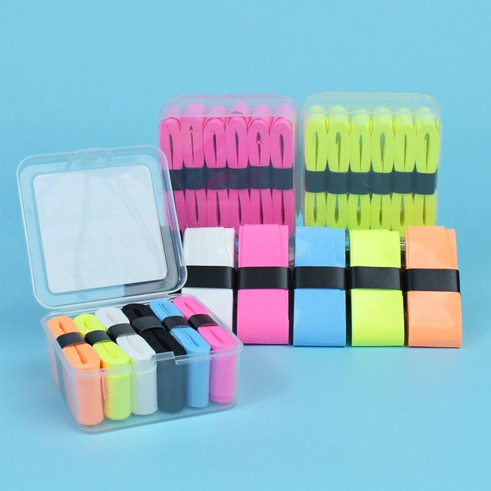 6PCS Multicolor Pickleball Paddle Overgrip Anti-slip Shock-absorbing PU Grip Tape Absorb Sweat 0.6mm Thickness Tennis Grip Tape