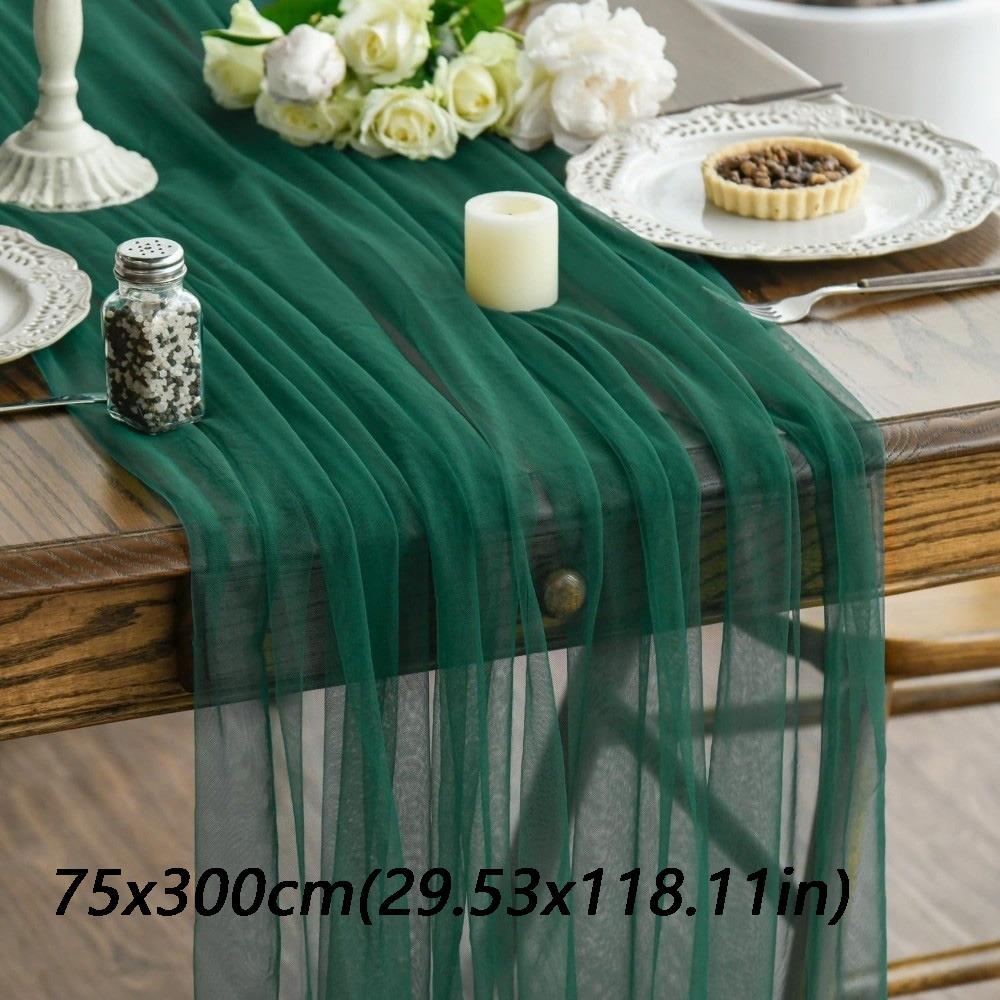 Elegant Tulle Tulle Sheer Table Runner Boho Rustic Chiffon Table Runner  Party Banquet