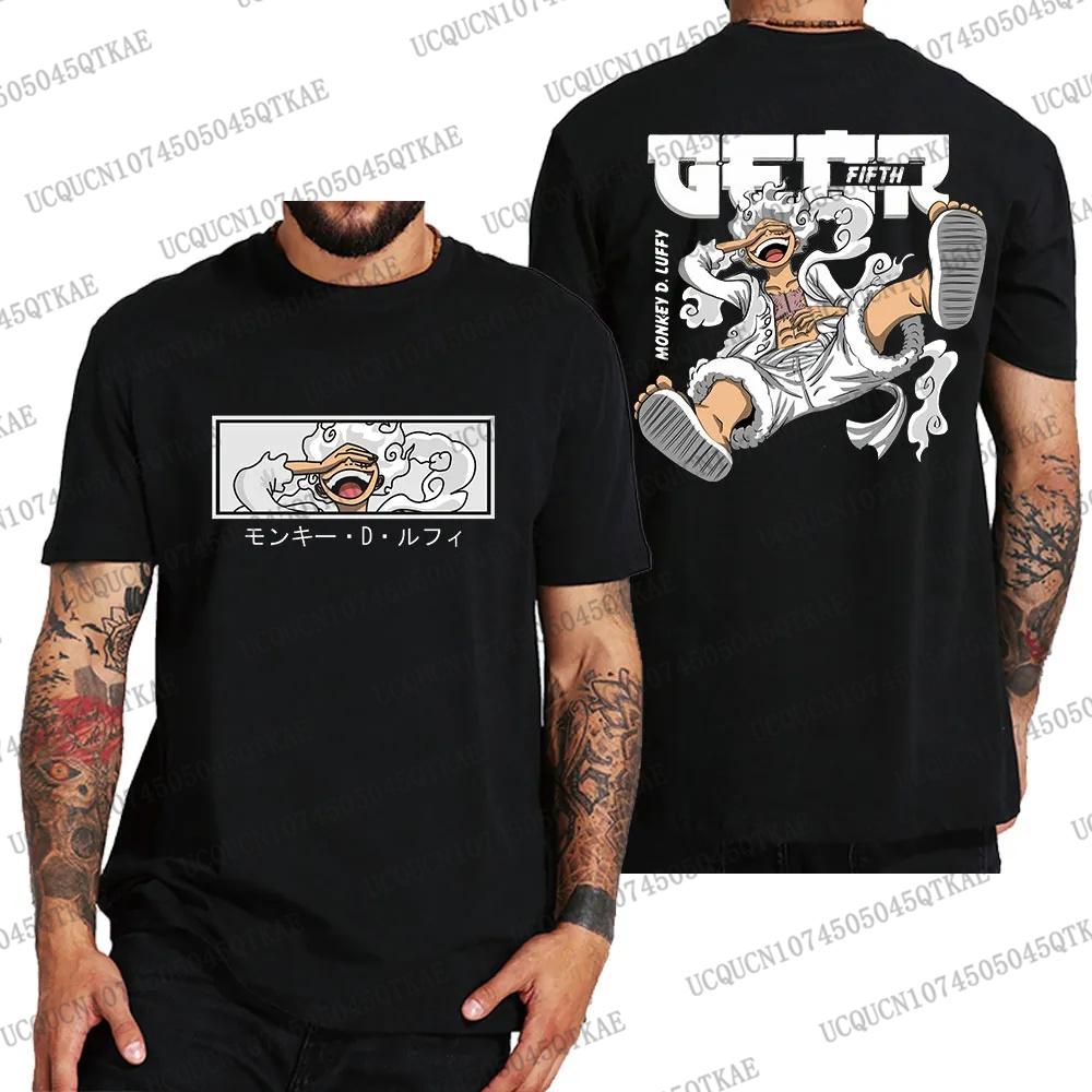 2025 Hot Japanes One Piece Cotton Luffy Tshirt Men Breathable Cotton TShirt Summer Women Men Oversize Cosplay Tshirt Men Clothes