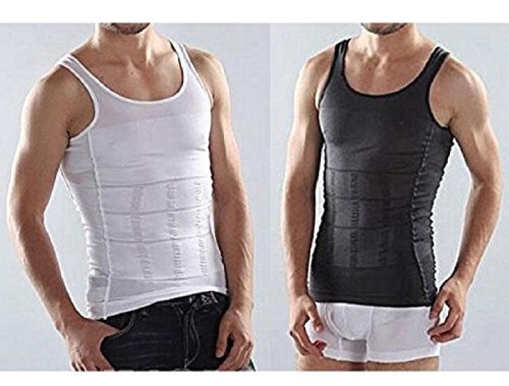 Inner Posture and Toning Tank Top Men's Shapewear, Shirt, Corrector, Slouching, (Size 6, Black, XL)