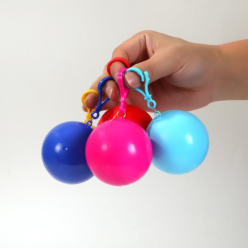 Портативный одноразовый дождевик для взрослых, сжимаемый в шарик, сферический дождевик One Size красный