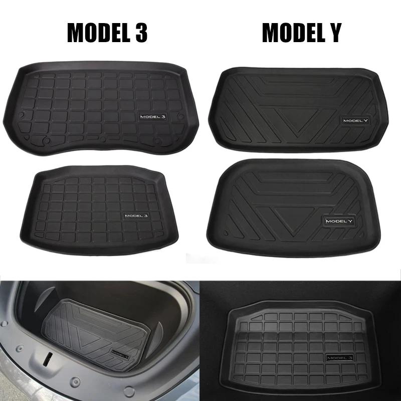 For Tesla Model Y Model 3 2024-23 TPE Car Front Rear Trunk Storage Box Mat Pad Waterproof Protective Liner Trunk Tray Floor Mat