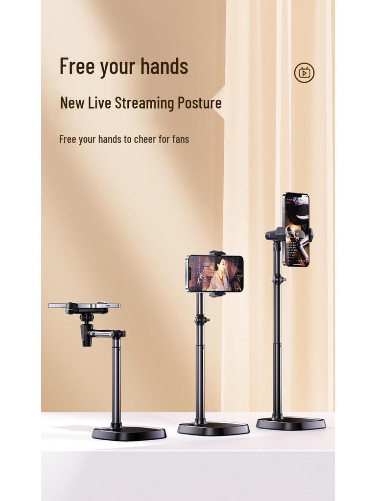 Rilipu Dual Device Adjustable Aluminum Phone Stand for Live Streaming and Overhead Shots