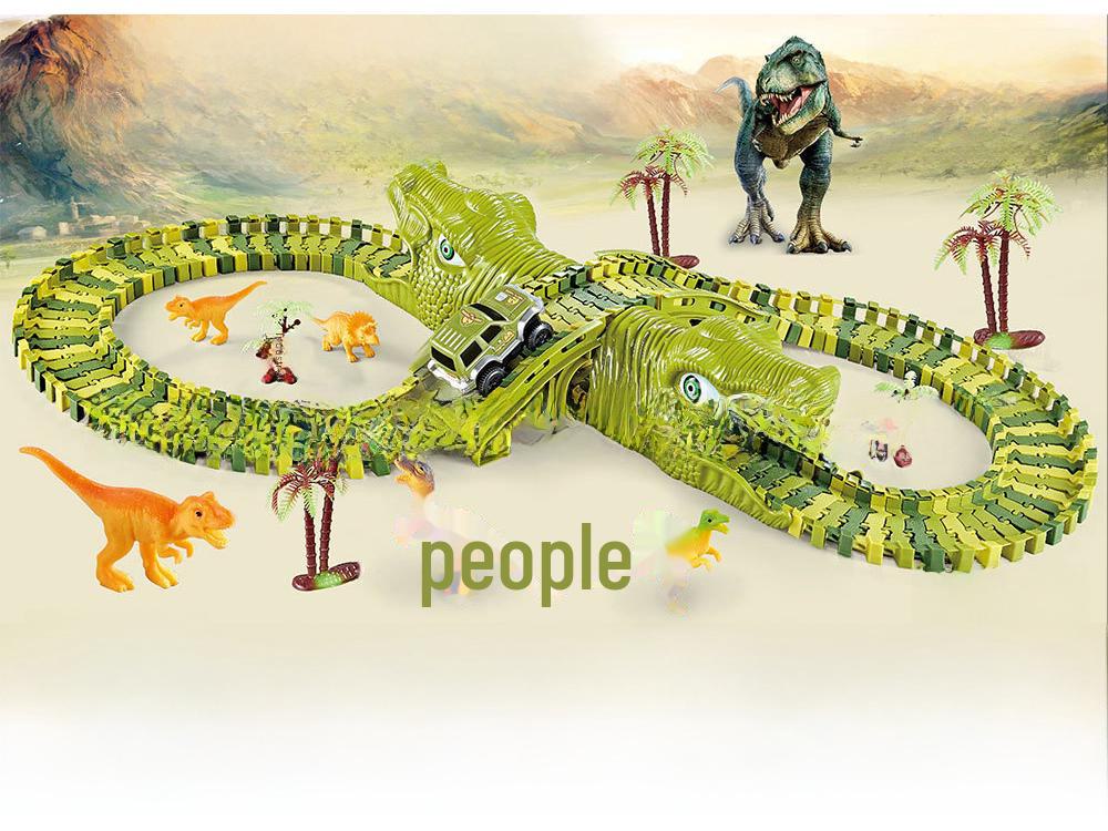 Elektrická dinosauří dráha s montážním ruským kolem pro děti