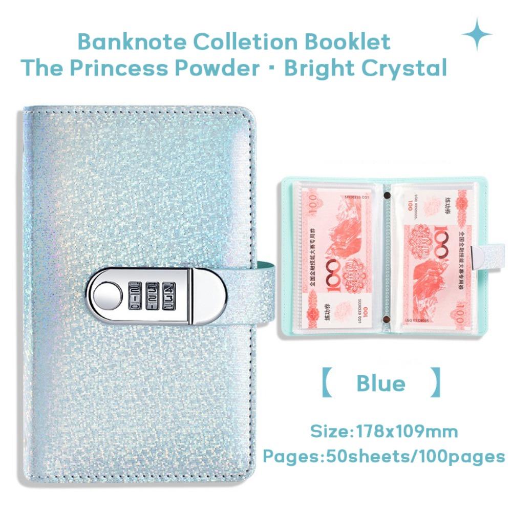 With Password Lock Saving Money Notebook PU Leather Budget Saving Book