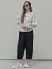Avang Crop Cotton Banding Pants - Black