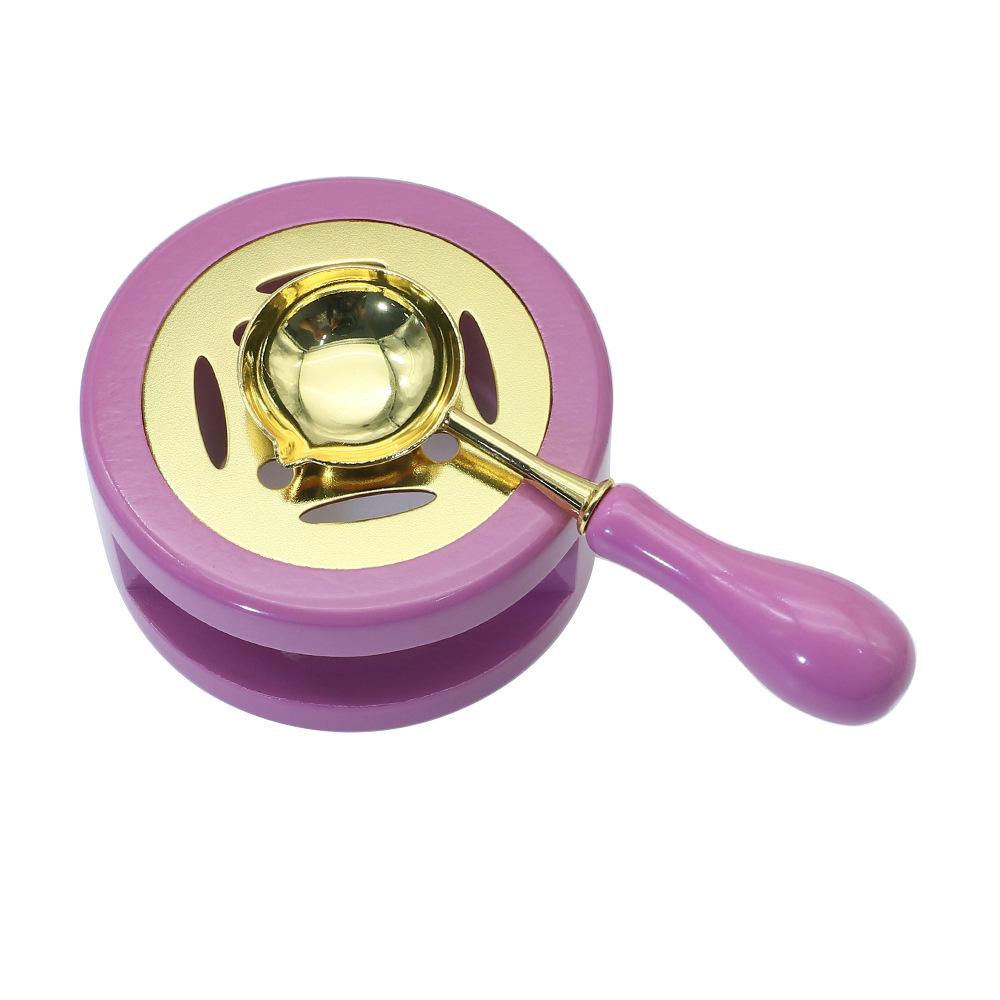 Wax Seal Melting Furnace Set with Handle & Spoon - Wooden Granule Furnace for Crafting