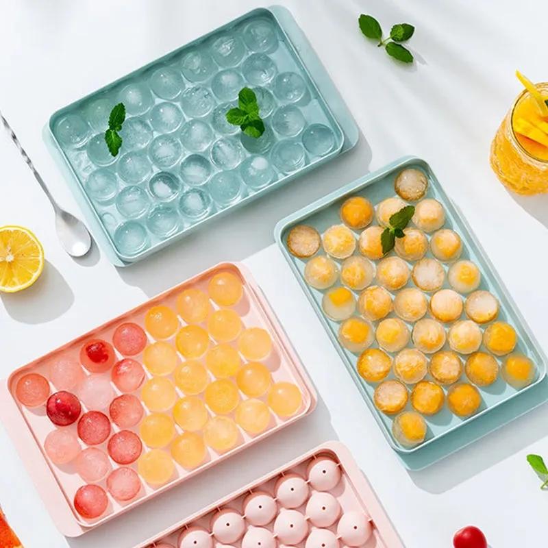 

Круглый силиконовый лоток для льда, морозильная камера, легко выпускаемый ящик для консервации пудинга с желе и льдом, бар синий