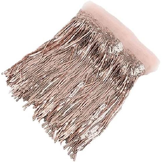 10 Yards Sparkly Sequined Tassel Ribbon Sequins Fringe Trim Spangle Paillette Lace Fabric for Sewing Curtain Pillow Home Decor Party Dress Stage